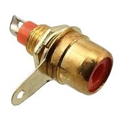 Гнездо RCA с гайкой Gold 86863, 1-290G красное