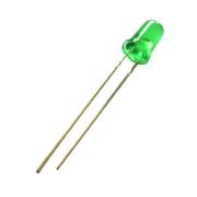 Светодиод 12V зеленый  3мм матовый цветной  1.0Кд (173а)