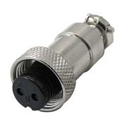 Гнездо MIC 2P металл на кабель GX12 12M-2A 107037