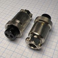 Гнездо MIC 2P металл на кабель GX18 18M-2A 107018 -