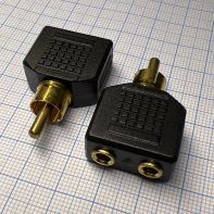 Переходник шт.RCA - гн.3.5моно*2 пл.Gold 2-226G-