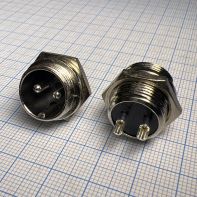 Штекер MIC 2P мет.на корпус GX16 16M-2B = 1-562-2, 107031 -