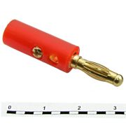 Штекер «Банан» 10-0015 GOLD red