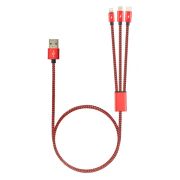 Шнур шт.USB A - шт.microUSB + шт.Lightning (iPhone) + разъем Type-C Robiton P12 1.0м 15191