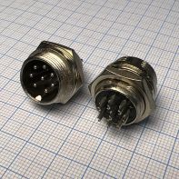 Штекер MIC 8P мет.на корпус GX16 16M-8B 1-562-8, 130348-