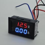 Вольтметр-амперметр 100V 100A красный/синий без шунта