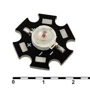 Светодиод   3W красный  2.2V  50- 65Lm «звезда» 90230