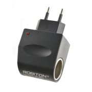 Блок питания 12.0V 1.0A, разъем гнездо прикуривателя, DC101 Robiton 16183