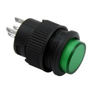 Кнопка R16-503 без фиксации с подсветкой зеленая 83050