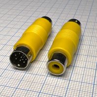 Переходник шт.MD8M (SVHS) - гн.RCA ***** -