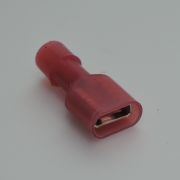 Клемма гнездо 6.3 красная изолированная нейлон 61199, 08-0613