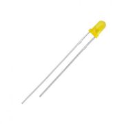 Светодиод 12V желтый  3мм матовый цветной  1.0Кд (170а)