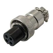 Гнездо MIC 4P металл на кабель GX12 12M-4A 107043