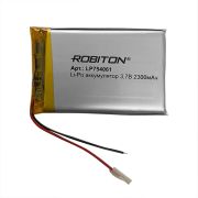Аккумулятор  3.7V 2300mAh Li-Pol LP754061 Robiton 17327