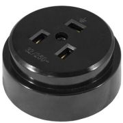 Розетка РШ 2P+PE 250В черная